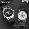 SANDA novos relógios esportivos de quartzo masculinos de luxo, personalidade elegante couro relógio de pulso empresarial relogio masculino 1027
